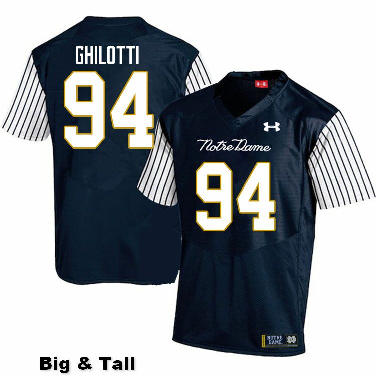 Men's NCAA Notre Dame Fighting Irish #94 Giovanni Ghilotti Stitched College Under Armour Authentic Navy Big & Tall Alternate Football Jersey FI10X47AC